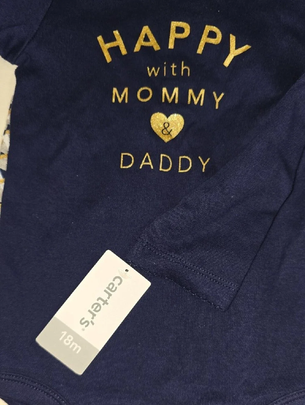 Carter's Navy and Gold 'Happy with Mommy & Daddy' Pajama Set